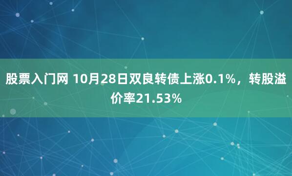 股票入门网 10月28日双良转债上涨0.1%，转股溢价率21.53%